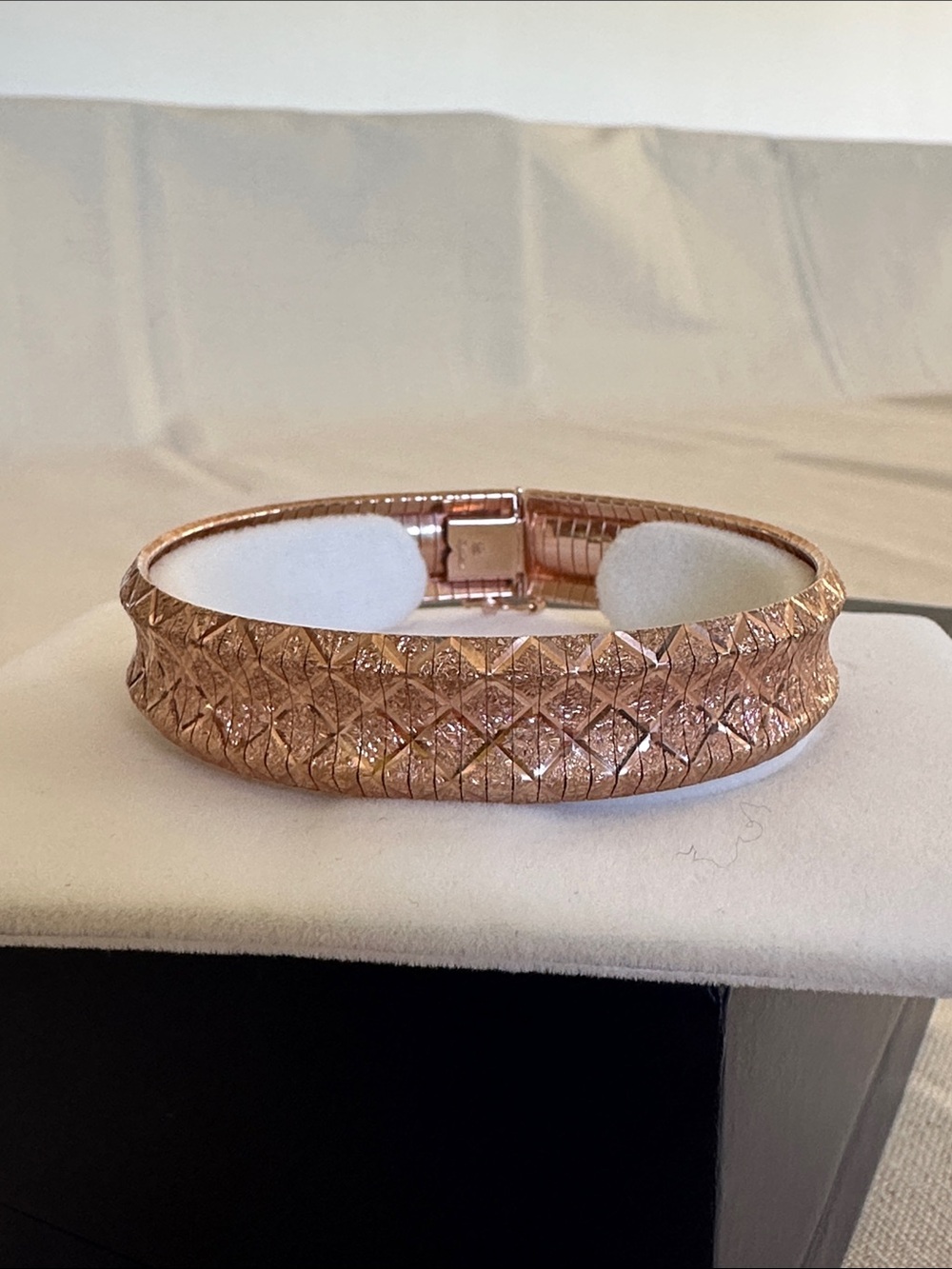 Rose Gold Textured Bangle Bracelet